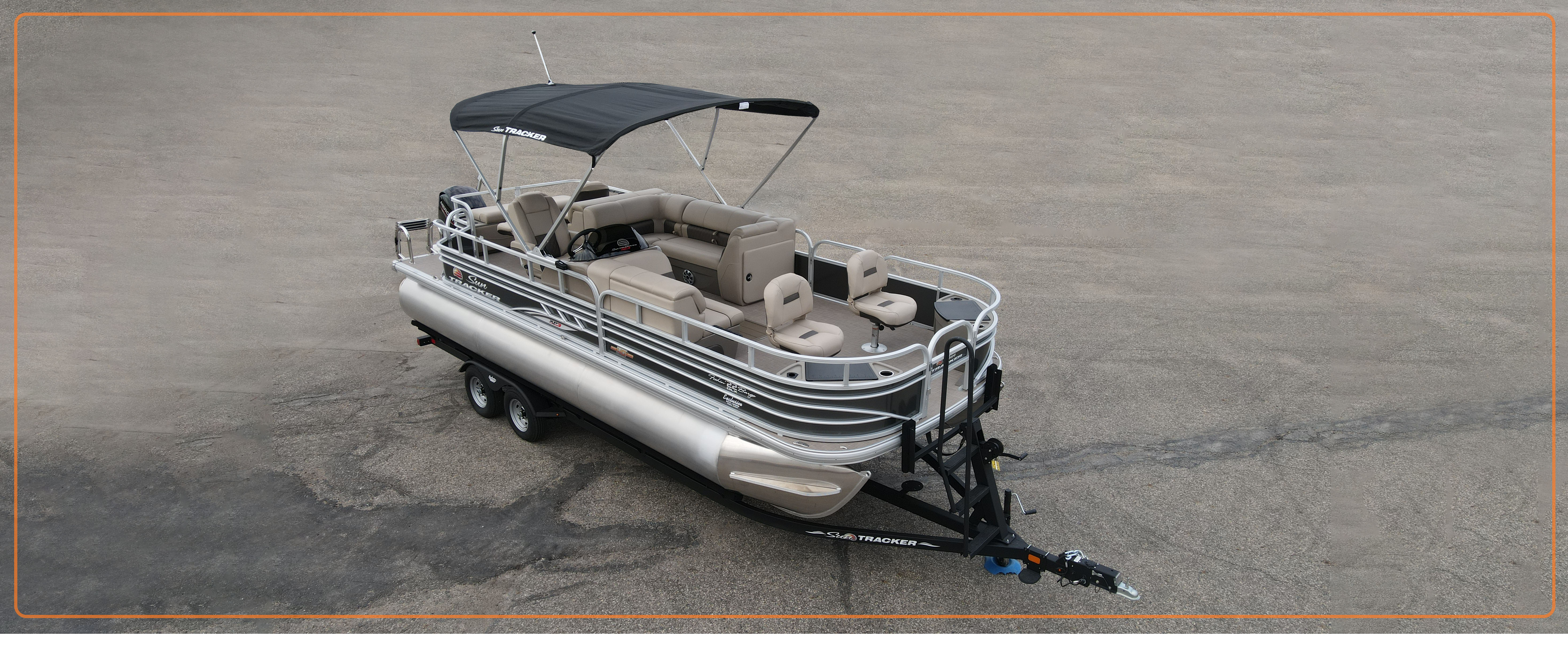 2023 Suntracker Fishin' Barge 22 XP3, Exclusive Auto marine, fishing pontoon boat, power boat, outboard motor, mercury marine