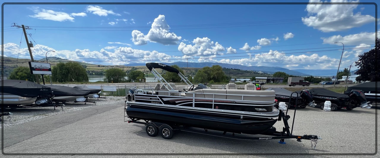 pontoon boat, 2023 Ranger Reata 223 Fish and Cruise, Exclusive Auto Marine, power boat, outboard motor, Mercury Marine