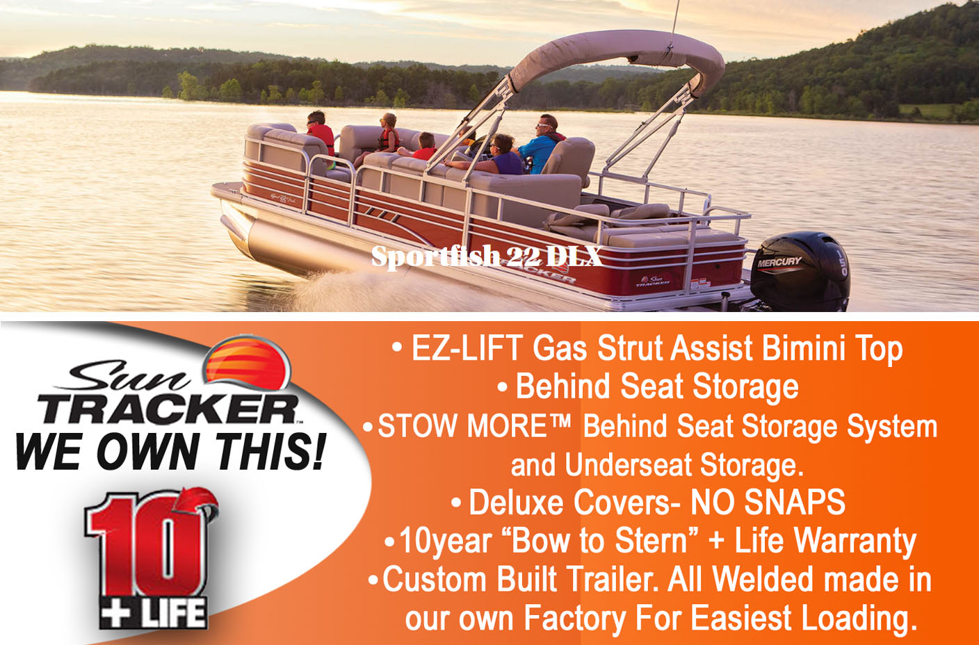2021 SPORTFISH™ 22 DLX Exclusive Auto Marine pontoon boat fishing boat SunTracker