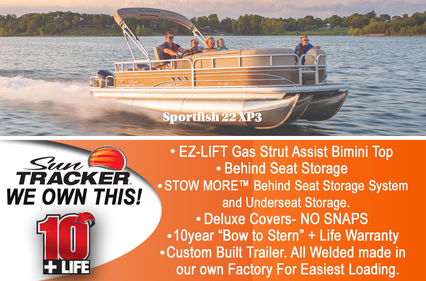2021 SPORTFISH™ 22 XP3 Exclusive Auto Marine pontoon boat fishing boat SunTracker