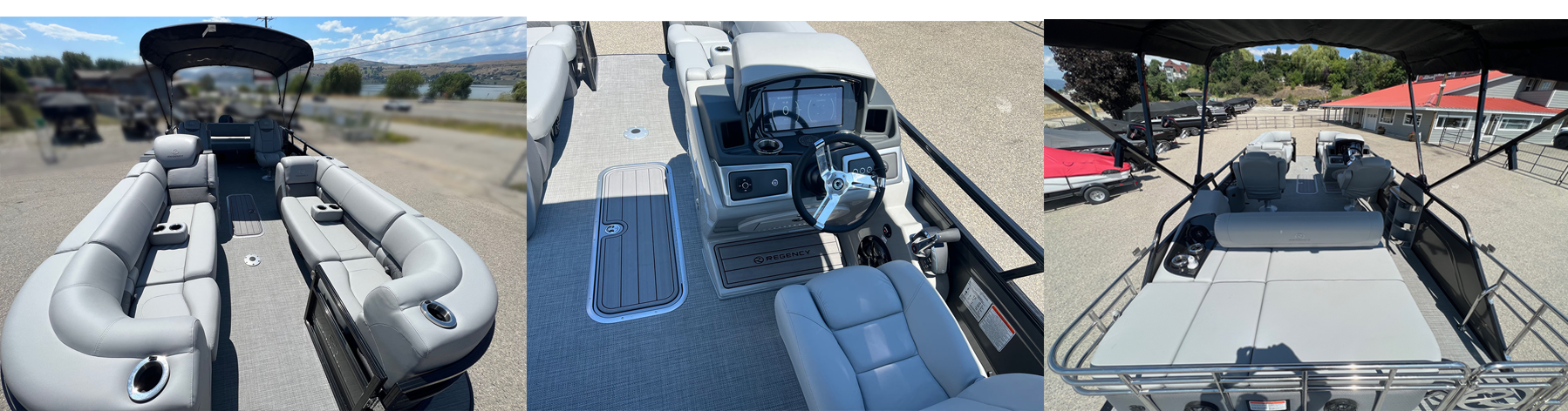 luxury pontoon boat, 2024 Regency 230 LE3 Sport, Exclusive Auto Marine, powered boat, outboard motors, Mercury Marine