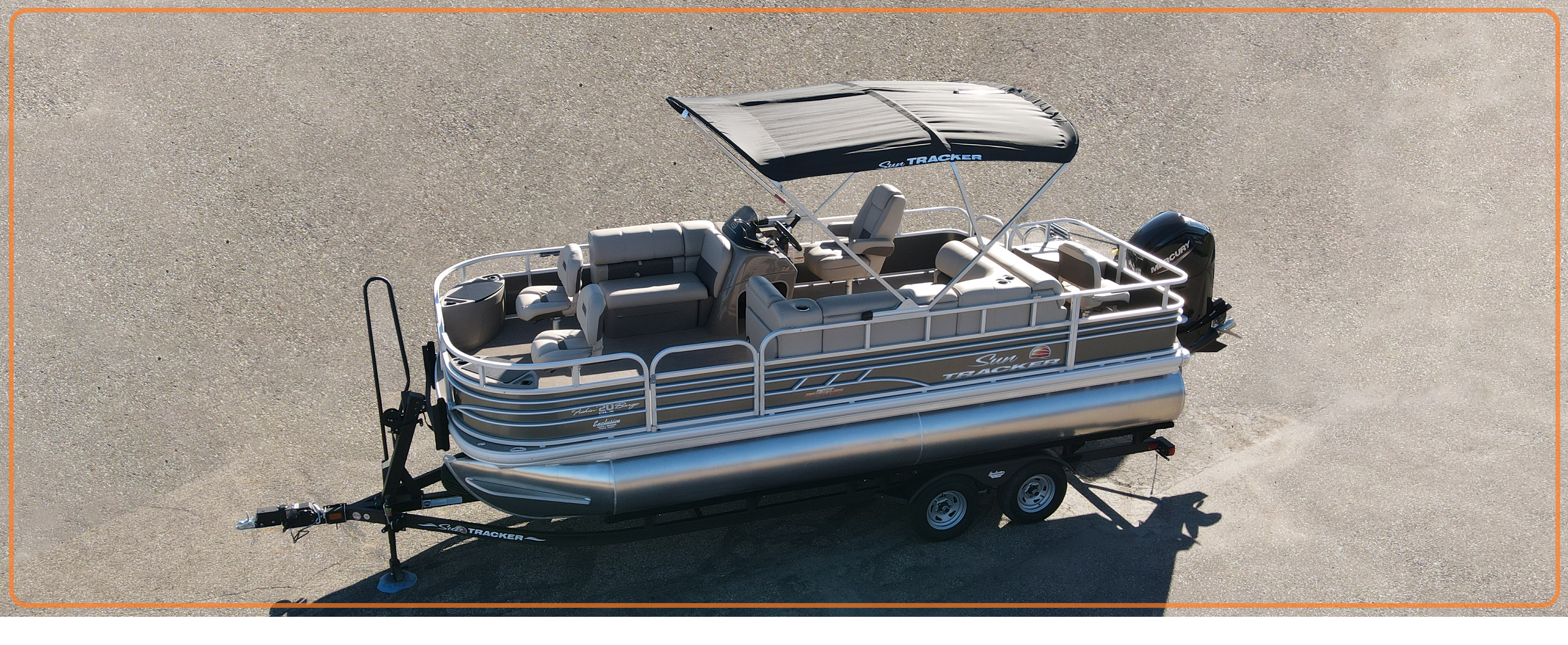 2023 Suntracker Fishin' Barge 20 DLX, Exclusive Auto Marine, fishing pontoon boat, power boat, outboard motors, mercury marine