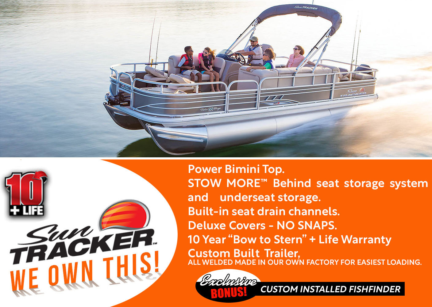fishing pontoon boat 2022 Suntracker Fishin' Barge 22 XP3 Exclusive Auto Marine power boat outboard motor