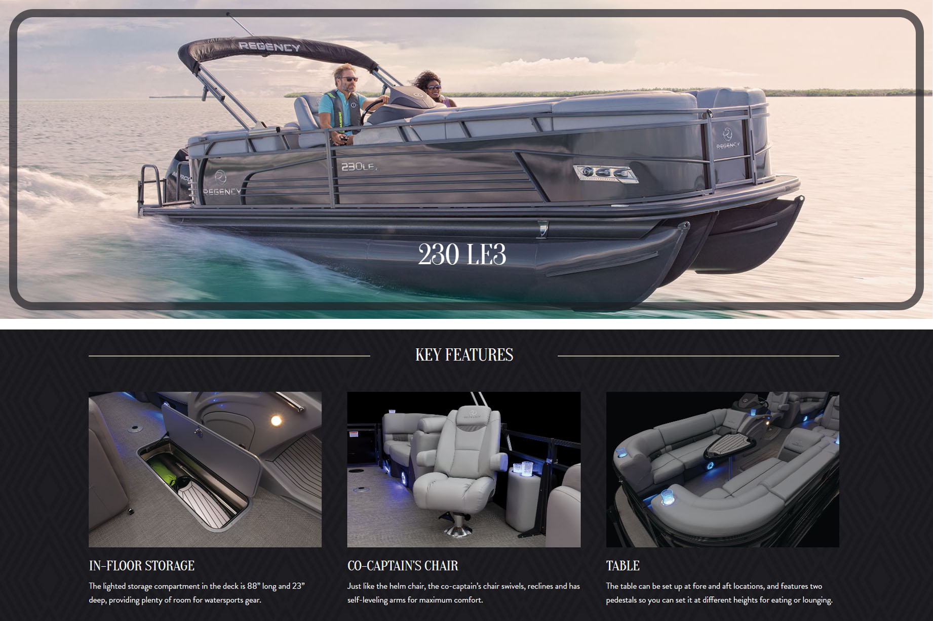 luxury pontoon boat 2024 Regency 230 LE3 Exclusive Auto Marine power boat outboard motor mercury marine