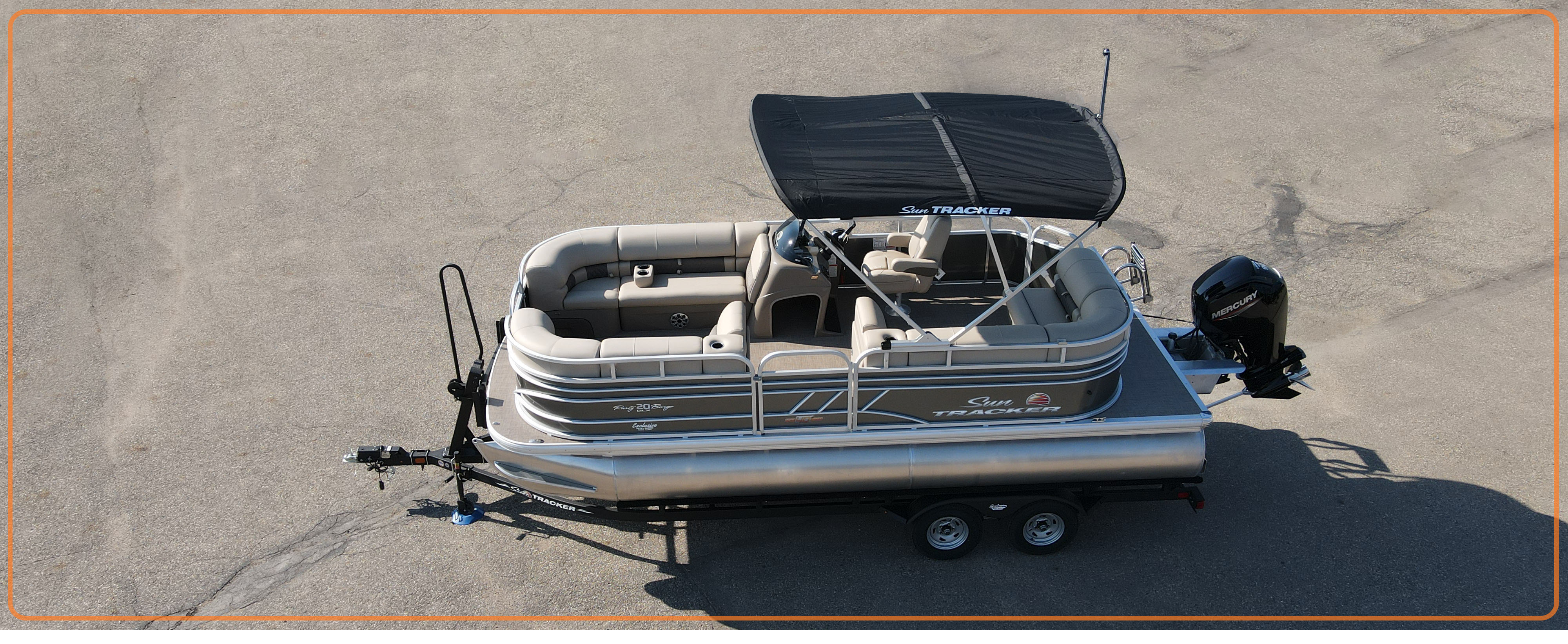 2023 Suntracker Party Barge 20 DLX, Exclusive Auto Marine, recreational pontoon boat, power boat, outboard motor, mercury marine