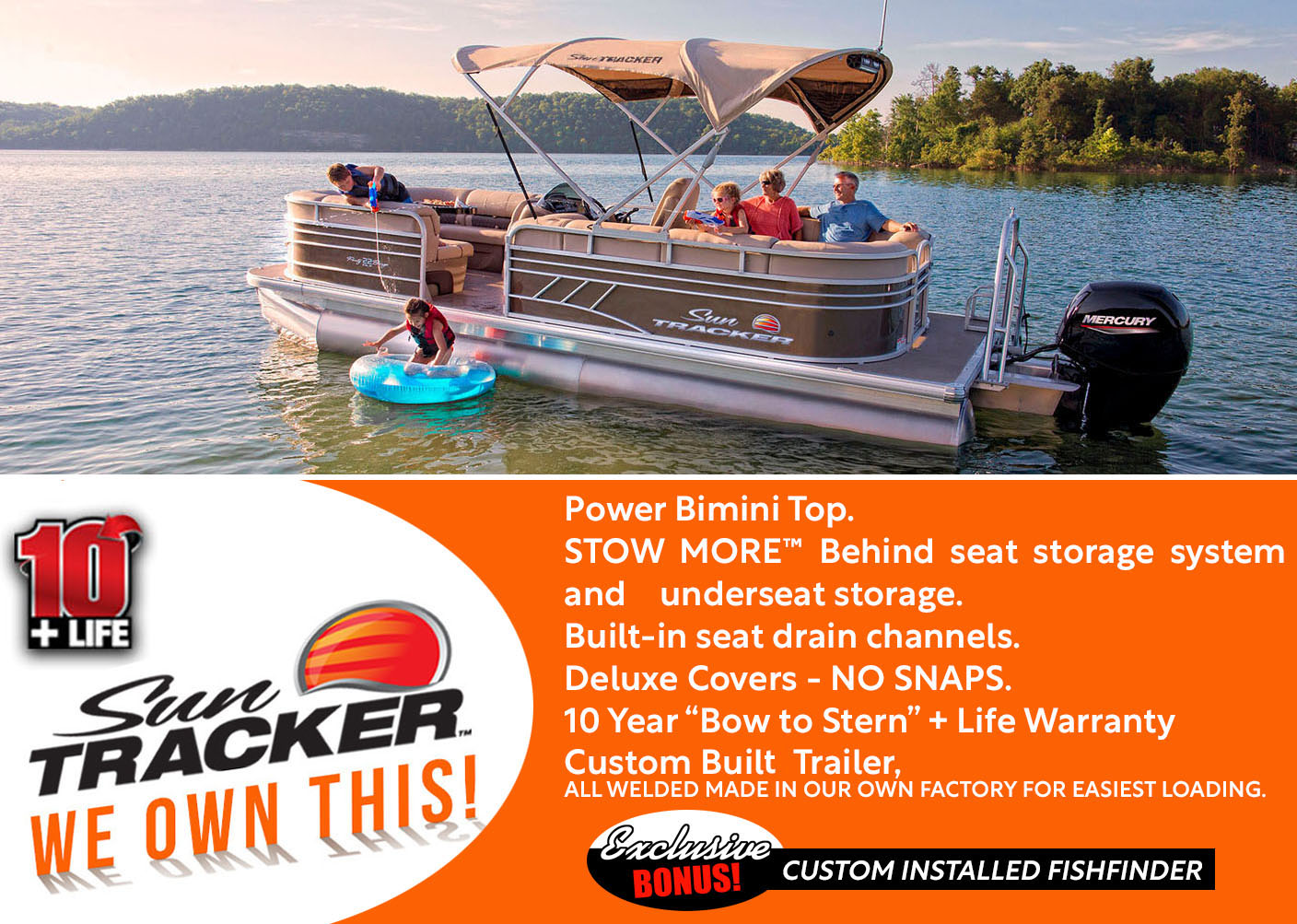 pontoon boat 2022 Suntracker Party Barge 22 Exclusive Auto Marine power boat outboard motor