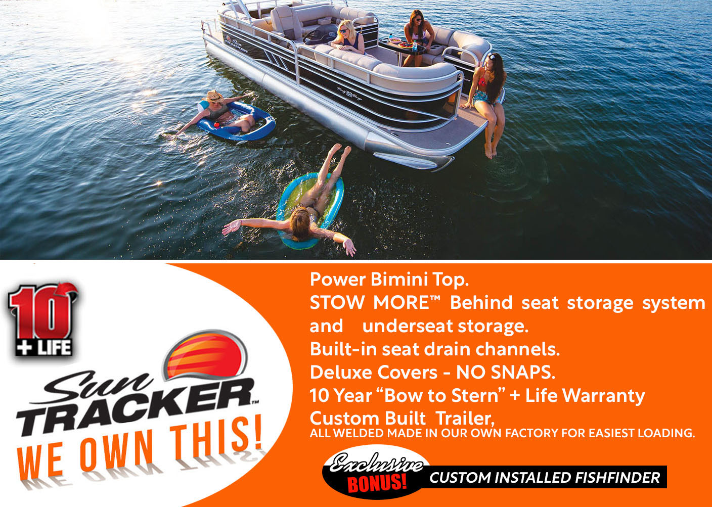 pontoon boat 2022 SunTracker Party Barge 22 RF Exclusive Auto Marine power boats outboard motor