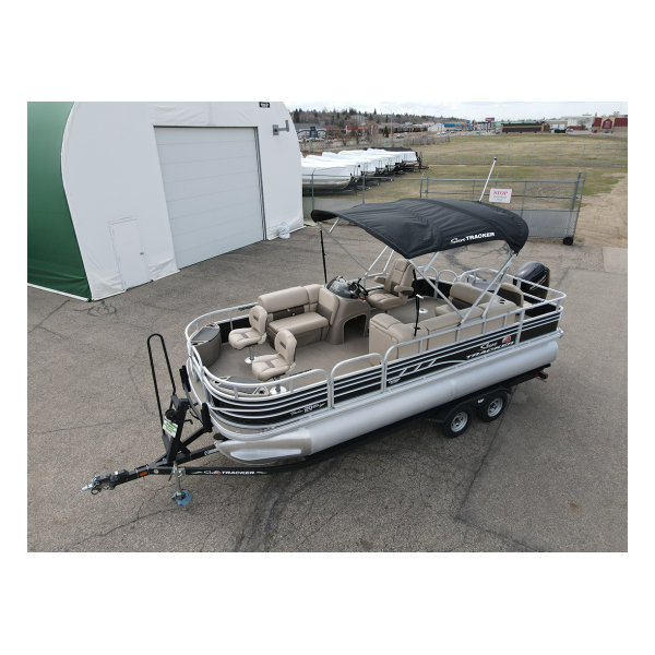 used pontoon boat, 2021 SunTracker Fishin' Barge 20 DLX, power boat, outboard motor, Mercury marine