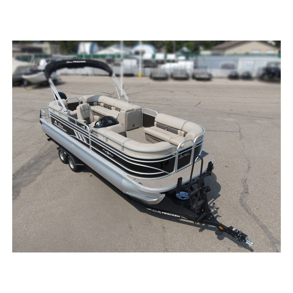 used pontoon boat, 2021 Sun Tracker Party Barge 22 DLX, power boats, outboard motors, Mercury Marine, 90 horsepower, fourstroke, command thrust