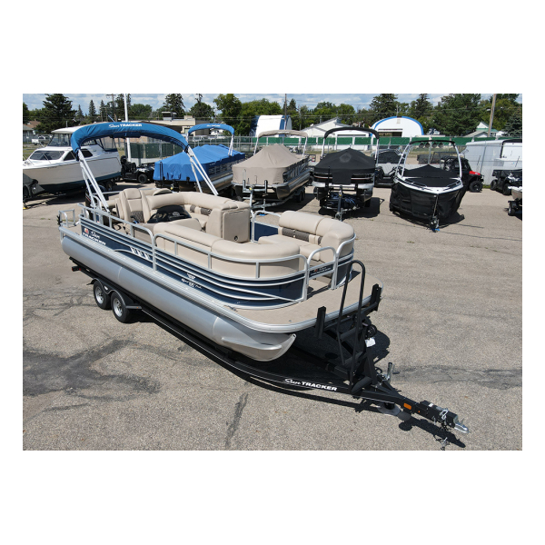 used boat 2020 SunTracker SportFish 22 DLX Exclusive Auto Marine pontoon boats fishing boats power boat outboard motor
