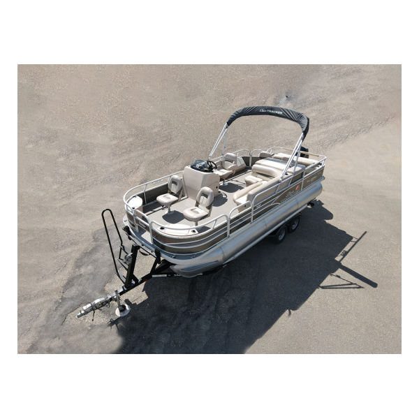 used pontoon boat, 2015 Sun Tracker Fishin' Barge 22 XP3, power boat. outboard motors, Mercury marine
