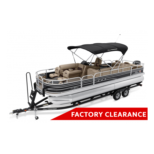 fishing pontoon boat 2022 Suntracker Fishin' Barge 24 DLX Exclusive Auto Marine power boat outboard motor