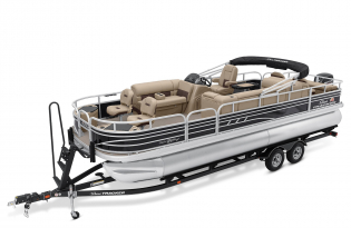 2022 Suntracker Fishin' Barge 24 DLX Exclusive Auto Marine fishing pontoon power boat outboard