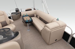 2022 SunTracker Fishin'Barge 20 Exclusive Auto Marine fishing pontoon outboard power boat
