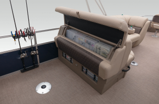 2022 SunTracker Fishin'Barge 22 Exclusive Auto Marine fishing pontoon outboard power boat