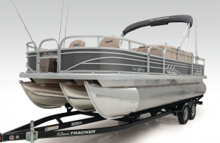 2023 Suntracker Fishin' Barge 22 XP3, Exclusive Auto marine, fishing pontoon boat, power boat, outboard motor, mercury marine