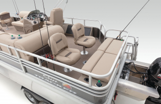 2023 Suntracker Fishin' Barge 22 XP3, Exclusive Auto marine, fishing pontoon boat, power boat, outboard motor, mercury marine