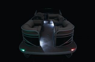 2022 SunTracker Party Barge 22 RF Exclusive Auto Marine recreational pontoon aluminum power boats outboard