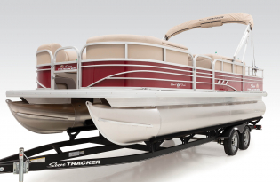 pontoon boat 2022 Suntracker SportFish 22 Exclusive Auto Marine  power boat outboard motor