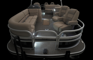 pontoon boat, 2023 Ranger Reata 223 Fish and Cruise, Exclusive Auto Marine, power boat, outboard motor, Mercury Marine