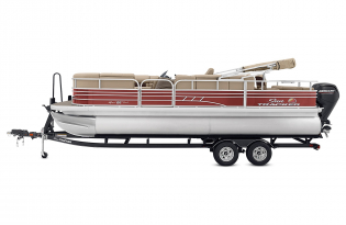 pontoon boat 2022 Suntracker SportFish 22 Exclusive Auto Marine  power boat outboard motor