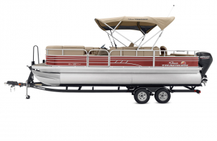 pontoon boat 2022 Suntracker SportFish 22 Exclusive Auto Marine  power boat outboard motor