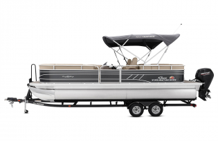 2022 SunTracker Party Barge 24 RF Exclusive Auto Marine recreational pontoon aluminum power boats outboard