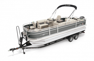 pontoon boat, 2024 SunTracker  Fishin' Barge 22 DLX, Exclusive Auto Marine, power boat, outboard motor, Mercury Marine
