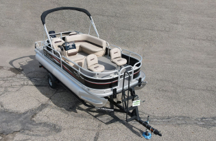 used pontoon boats, 2017 SunTracker Bass Buggy 18 DLX, Exclusive Auto Marine, power boat, outboard motors, Mercury marine