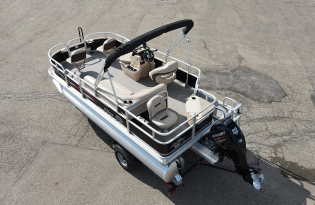 used pontoon boats, 2017 SunTracker Bass Buggy 18 DLX, Exclusive Auto Marine, power boat, outboard motors, Mercury marine