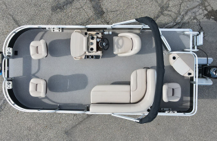 used pontoon boats, 2017 SunTracker Bass Buggy 18 DLX, Exclusive Auto Marine, power boat, outboard motors, Mercury marine