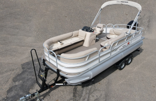 used pontoon boats, 2015 Party Barge RF 22 DLX, power boat, outboard motors, Mercury Marine