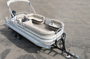 used pontoon boats, 2015 Party Barge RF 22 DLX, power boat, outboard motors, Mercury Marine