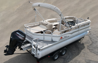 used pontoon boats, 2015 Party Barge RF 22 DLX, power boat, outboard motors, Mercury Marine