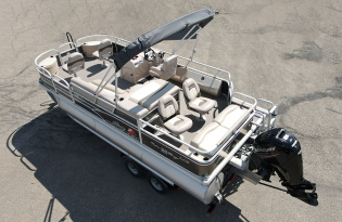used pontoon boat, 2015 Sun Tracker Fishin' Barge 22 XP3, power boat. outboard motors, Mercury marine
