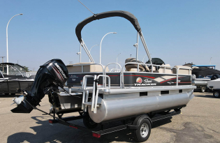 used pontoon boat 2019 SunTracker Party Barge 18 DLX  Exclusive Auto Marine  power boat outboard motor