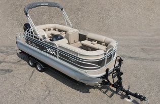 used pomtoon boat, 2020 SunTracker Party Barge 20 DLX, Exclusive Auto Marine,  power boats, outboard motors, Mercury Marine