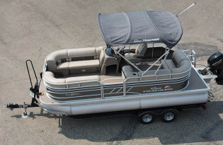 used pomtoon boat, 2020 SunTracker Party Barge 20 DLX, Exclusive Auto Marine,  power boats, outboard motors, Mercury Marine