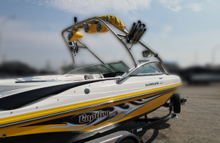 used bowrider boat 2009 Rinker Captiva 226 Exclusive Auto Marine, Pre-owned Boats, power boat, fiberglass boat, 