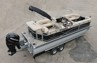 used luxury pontoon boat, 2016 Regency 220 DL3, Exclusive Auto Marine, power boat, outboard motor, mercury marine 