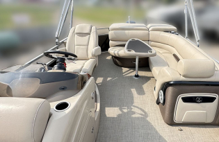 used luxury pontoon boat, 2016 Regency 220 DL3, Exclusive Auto Marine, power boat, outboard motor, mercury marine 