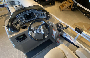 pontoon boat 2022 Suntracker SportFish 22 Exclusive Auto Marine  power boat outboard motor