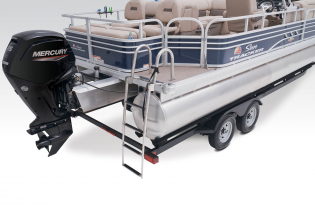 2023 Suntracker Fishin' Barge 22 DLX, Exclusive Auto Marine, fishing pontoon boat, power boat, outboard motors, mercury marine 