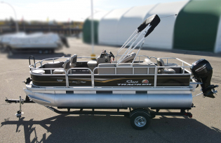 used pontoon boat, 2021 SunTracker Bass Buggy 18 DLX, Exclusive Auto Marine, power boat, outboard motors, Mercury marine