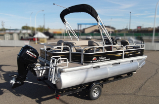 used pontoon boat, 2021 SunTracker Bass Buggy 18 DLX, Exclusive Auto Marine, power boat, outboard motors, Mercury marine