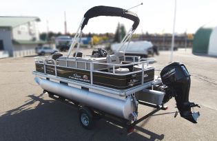 used pontoon boat, 2021 SunTracker Bass Buggy 18 DLX, Exclusive Auto Marine, power boat, outboard motors, Mercury marine