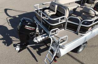 used pontoon boat, 2021 SunTracker Bass Buggy 18 DLX, Exclusive Auto Marine, power boat, outboard motors, Mercury marine