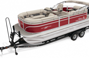 pontoon boat, 2024 Sun Tracker Party Barge 20 DLX, power boat, outboard motors, Mercury Marine