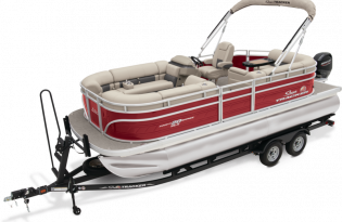 pontoon boat, 2024 Sun Tracker Party Barge 20 DLX, power boat, outboard motors, Mercury Marine